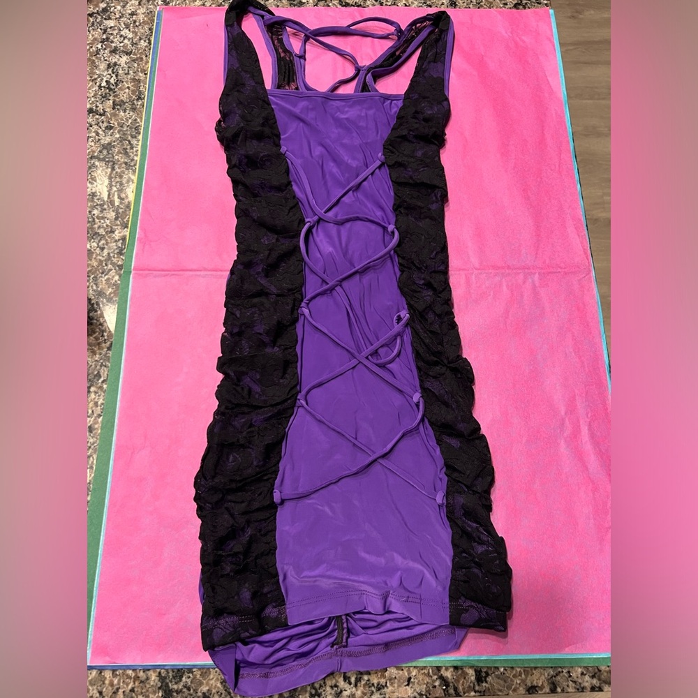 Club dress small purple and black